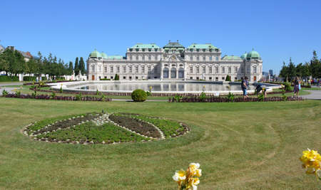 views of the Belvedere Palace in Vienna, residence of Prince Eugene of Savoy, Austriaのeditorial素材