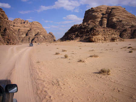 Details of the red desert of wadirum in Jordanの写真素材
