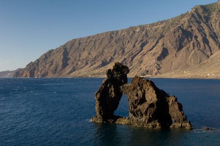 Roque of the Bonanza. Las Playas Natural Monument. Valverde. El Hierro. Canary Islands. Spain.の写真素材