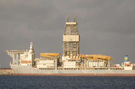 Oil drilling ship.