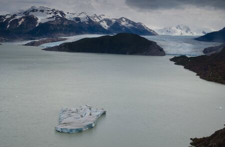 Grey lake and Grey glacier. Torres del Paine National Park. Ultima Esperanza Province. Magallanes and Chilean Antarctic Region. Chilean Patagonia. Chile.の写真素材