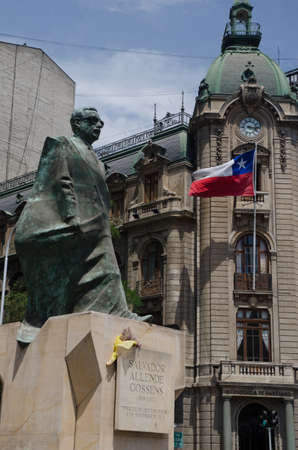 Statue of Salvador Allende, former president of Chile.のeditorial素材