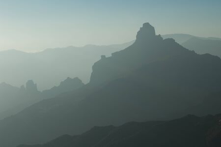 Roque Bentaiga backlighting in The Nublo Rural Park.