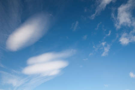 Cloud formation in a blue sky in Huesca.