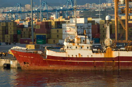 Ship in the Port of Las Palmas.