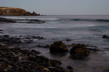 Coastal landscape at sunset in Risco Verde. Arinaga. Aguimes. Gran Canaria. Canary Islands. Spain.