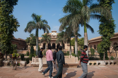 Bharatpur, Rajasthan, India-February 11, 2010: palace inside the Lohagarh fort or iron fort.のeditorial素材