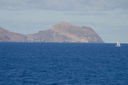 Sailboat and yachts in front of the coast of Anaga. Santa Cruz de Tenerife. Tenerife. Canary...