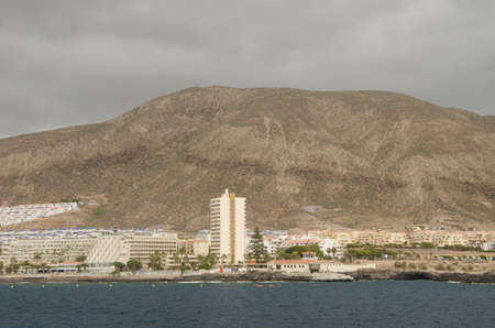 Arona, March 16, 2022: Los Cristianos and Guaza Mountain in Tenerife. Canary Islands. Spain.のeditorial素材