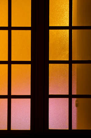 Exterior of the windows of a house at night. Schamann. Las Palmas de Gran Canaria. Gran Canaria....