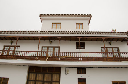 Firgas, September 13, 2020: View of a traditional house in the municipality of Firgas. Gran Canaria. Canary Islands. Spain.のeditorial素材
