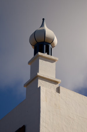 Sardina del Norte, January 26, 2020: Finial in a house of Sardina del Norte. Galdar. Gran Canaria. Canary Islands. Spain.のeditorial素材