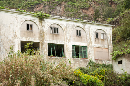 Teror, December 15, 2020: Abandoned mansion in the village of Valsendero. Gran Canaria. Canary Islands. Spain.のeditorial素材
