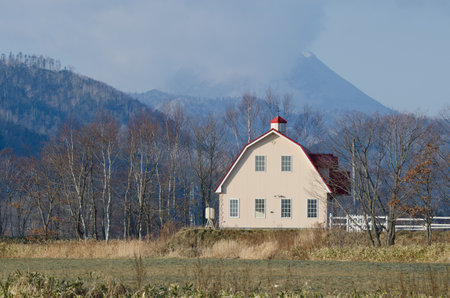 Kushiro Subprefecture, December 3, 2017: House in Teshikaga. Hokkaido. Japan.のeditorial素材