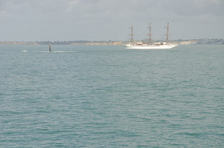Boat in the bay of Cadiz. Cadiz. Andalusia. Spain.
