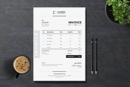 The effective model template for an organization to create or develop its own invoiceのイラスト素材
