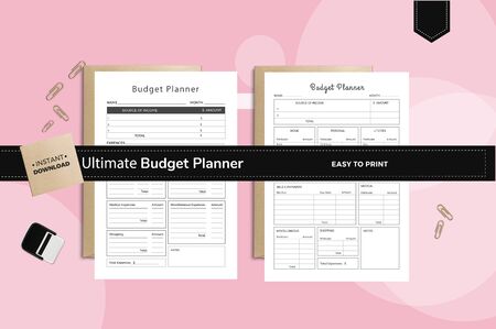 The exact and perfect planner for budget planning where you can save and get all the details of the budgetのイラスト素材