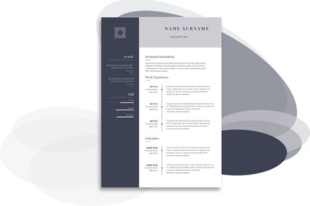 the perfect and exact template for the resume for web developerのイラスト素材