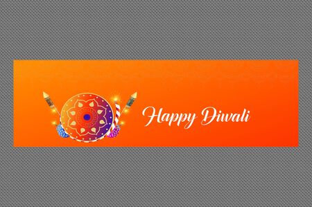 The lovely and exact banner, background and greeting for Diwaliのイラスト素材