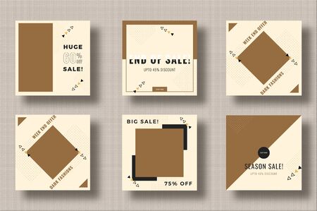 Trendy editable template for social network message, Beautiful collections of design backgrounds for social media.のイラスト素材