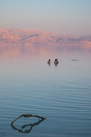 kids playing in the dead seaのeditorial素材