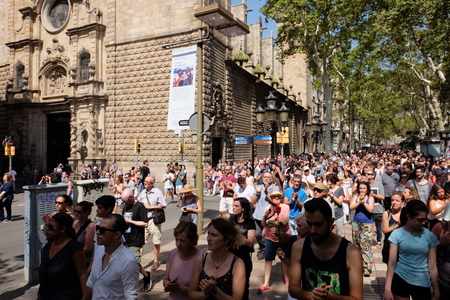 Demonstration Barcelona against terrorismのeditorial素材