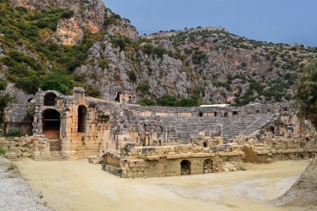 an ancient amphitheater in Myra  Demre  in Turkey