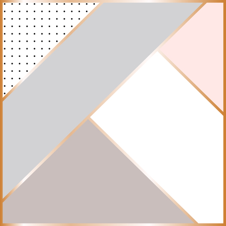 Abstract geometric composition. Scandinavian background. Hand drawn dots pattern and geometric elements. Modern and stylish abstract design poster, cover, card design.のイラスト素材