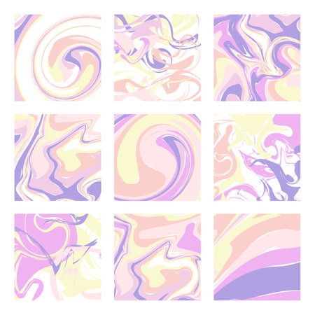 Set of Marble Patterns. Abstract Texture with Pastels Colours in vector. Template for your design.のイラスト素材