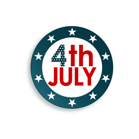 Vector badge 4th of July isolated on white background.Happy American Independence Day.のイラスト素材