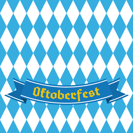Blue and white rhombus repetitive background. Germany beer festival. Vector design template for greeting cards, invitation, advertising banners, etc.のイラスト素材