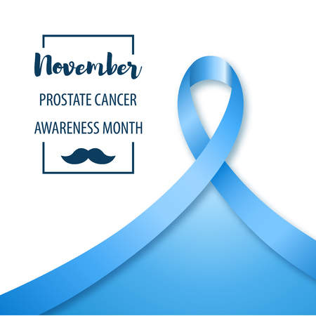 Prostate Cancer Awareness month background. Vector illustration of Blue ribbon , Prostate cancer awareness symbol.のイラスト素材