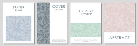Abstract topographic contours. Vector template for business cards, invitations, gift cards, posters.のイラスト素材