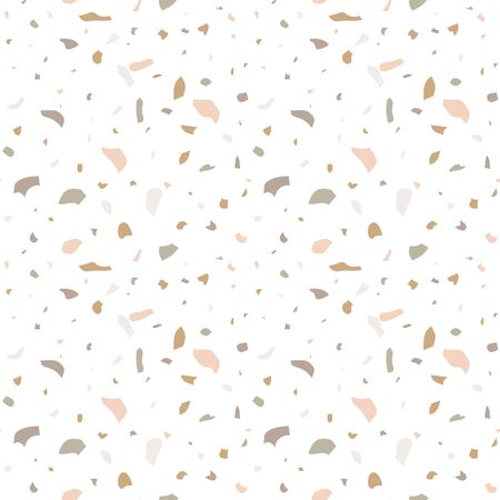 Terrazzo seamless pattern. Abstract marble background in pastel colors. Repeating wallpaper. Vector printable design.のイラスト素材