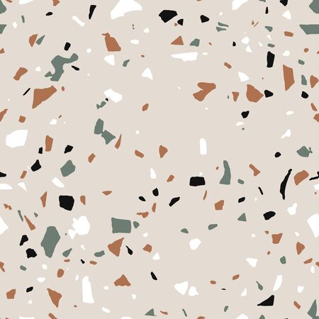 Seamless pattern in terrazzo style. Marble texture. Vector abstract background.のイラスト素材