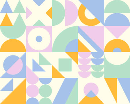 Set of abstract geometric seamless patterns. Retro prints collection. Repetitive Bauhaus background.