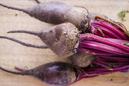 Vegetable. Beet on a wooden boardの写真素材