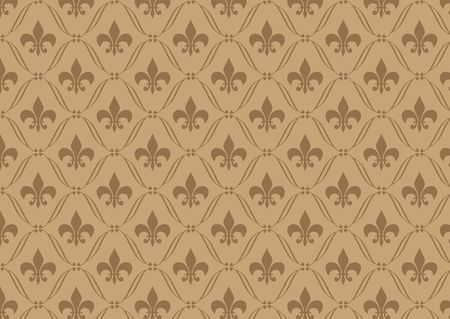 Brown damask wallpape patternの写真素材