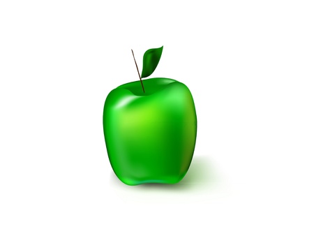   beautiful shade of green apple on a white backgroundのイラスト素材