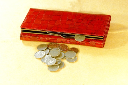 red purse for money