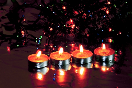  new year s decorations, Christmas candlesの写真素材