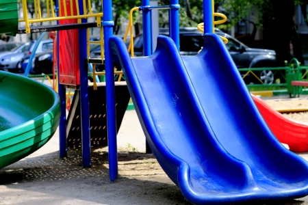 city children s Playground in the Parkの写真素材