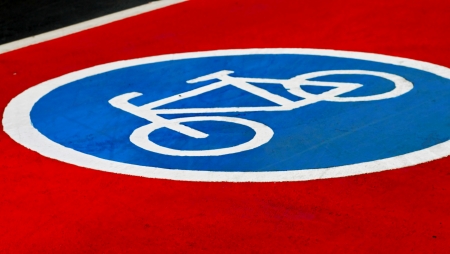 Cycling track in Moscow parksの写真素材