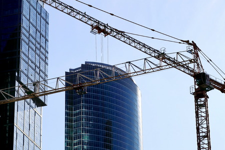 high-rise buildings, construction of Moscow-cityのeditorial素材