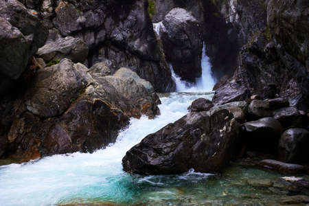 A low waterfall on the Kyngarga River, Arshan, Buryatia.