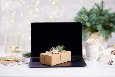 Shopping online for the Christmas holidays.