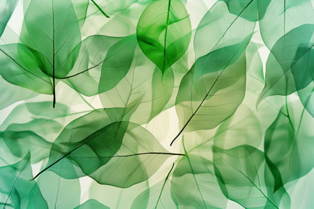 Background of transparent green leavesの素材