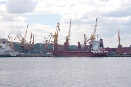 Sea Port in Odessa, Ukraine street shootingのeditorial素材