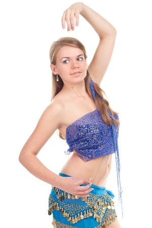 Arabic dance performed by a beautiful blondeの写真素材