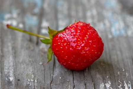 Red color  berry of  strawberry on  surface の写真素材
